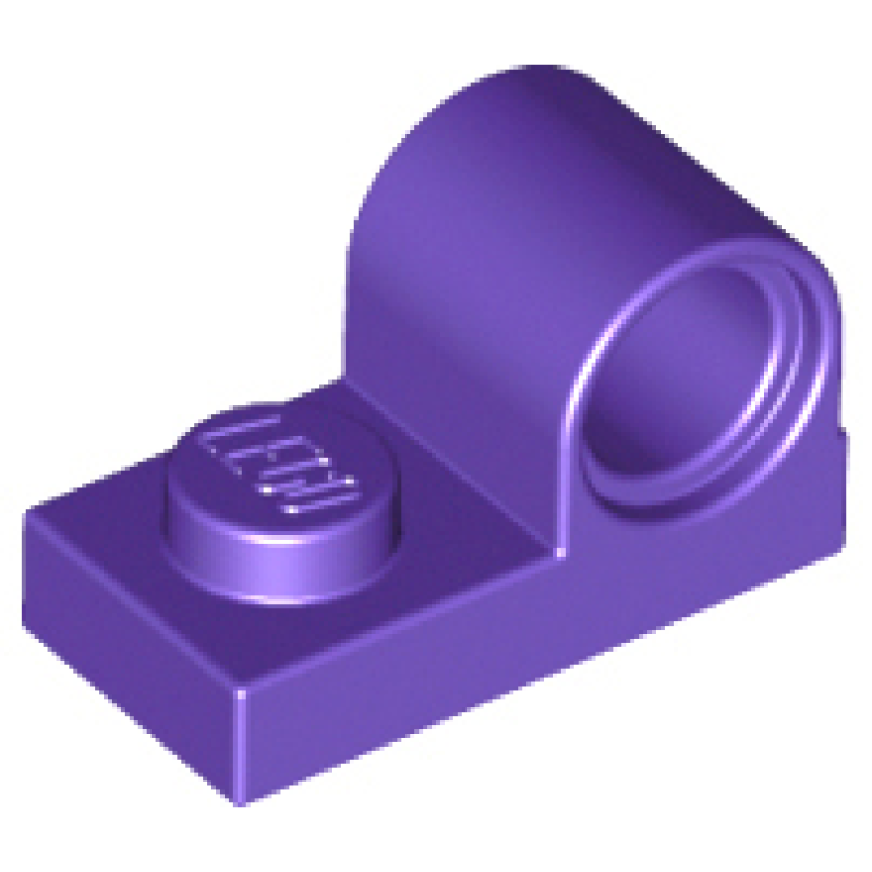 Plaat, Aangepast 1x2 met pin gat Dark Purple